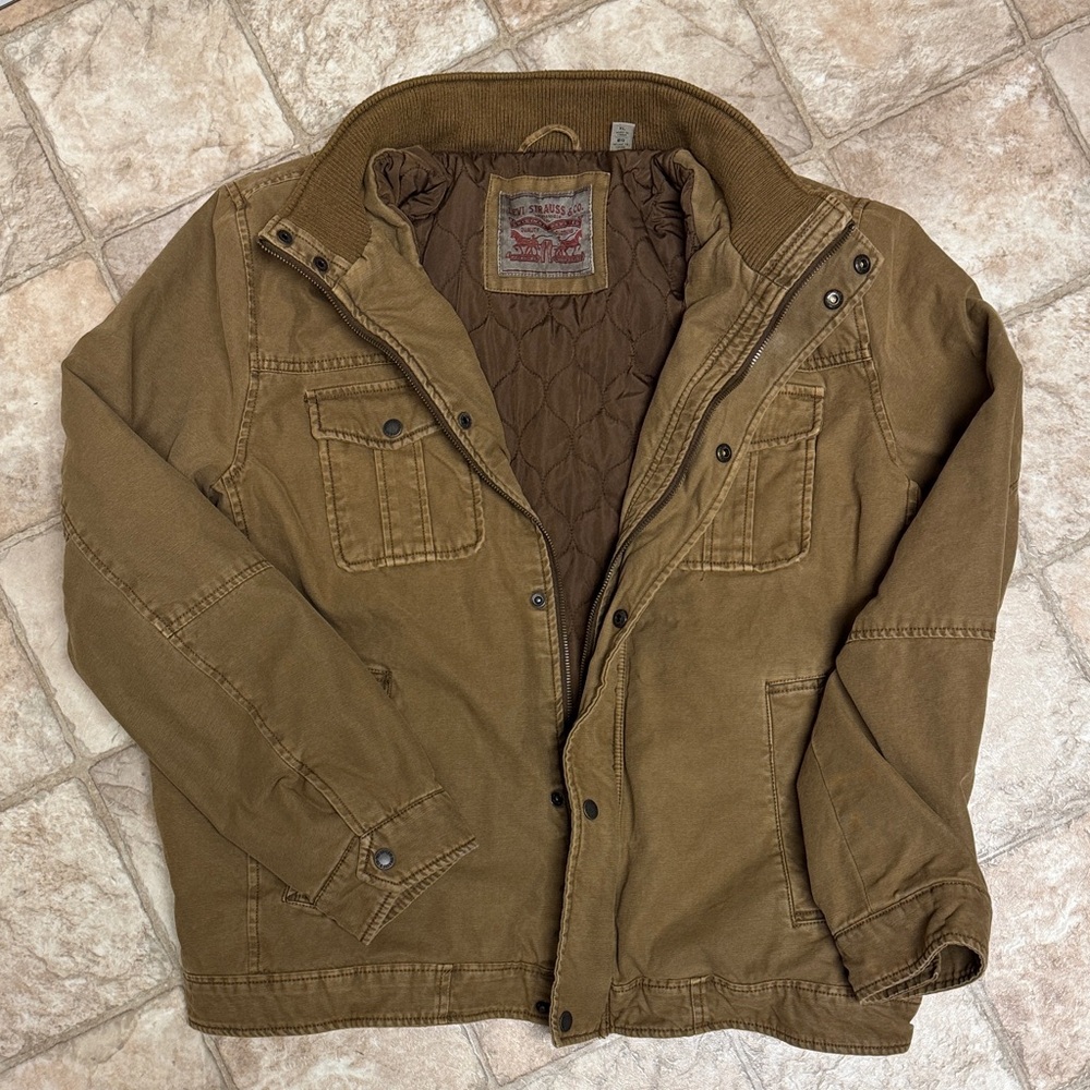 Levi’s Canvas Military Field Jacket XL | Quilted Insulated Workwear Utility Coat